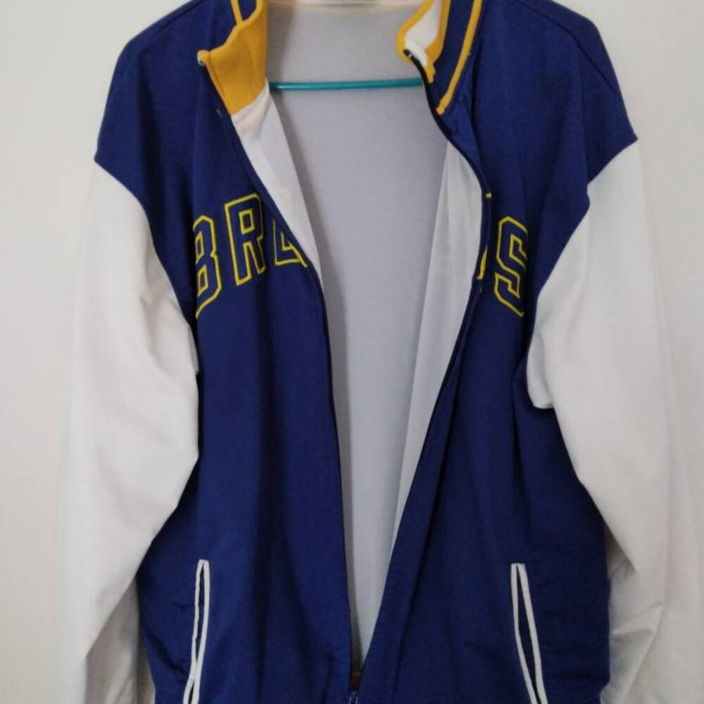 Mens Milwaukee Brewers Stitches Varsity style Zip up Jacket Sz L - Picture 7 of 7